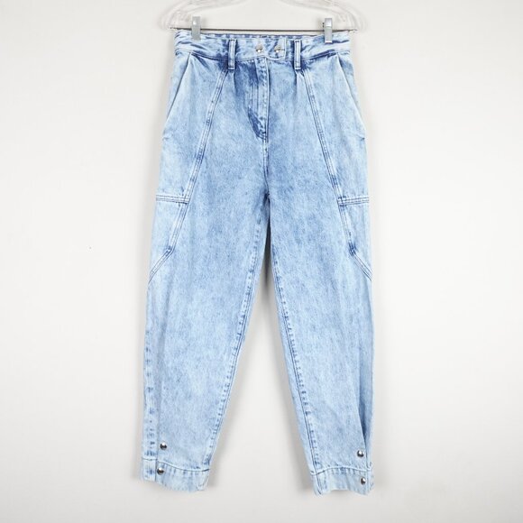 IRO Paris Airvau High Waist Carrot Cut Acid Wash Jeans Women's 36 (29x27) - Picture 1 of 15
